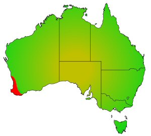 Western Galaxias distribution area